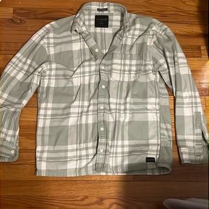 Hollister Co Oversized Flannel button up Large Green/White